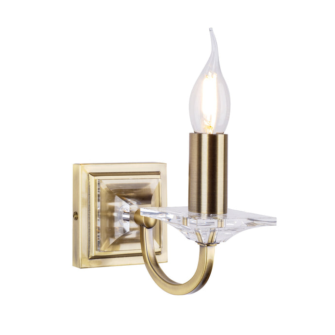 Laura Ashley LA3727735-Q Carson Wall Light Antique Brass Glass