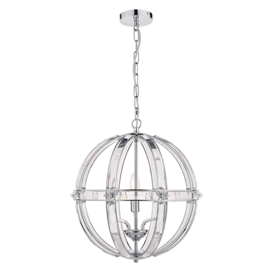 Laura Ashley LA3732577-Q Aidan Glass & Polished Chrome 5 Light Globe Chandelier