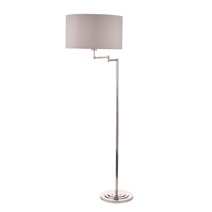 Laura Ashley LA3734177-Q Marlowe Polished Nickel Swing Arm Floor Lamp with Shade