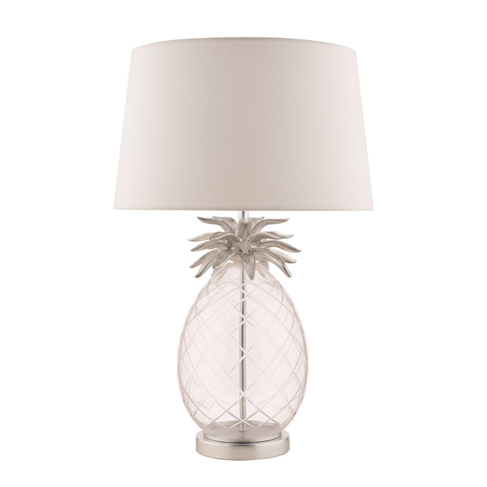 Laura Ashley LA3734611-Q Pineapple Clear Cut Glass Table Lamp with Ivory shade