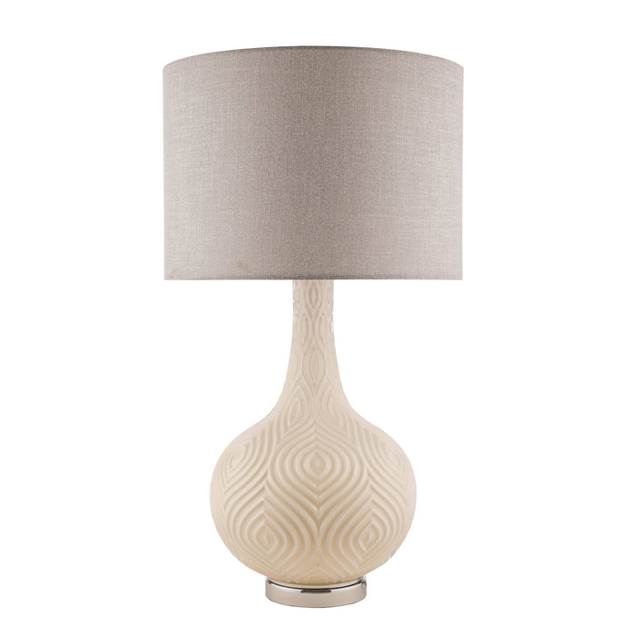 Laura Ashley LA3742272-Q Grace Painted Patterned Glass 1 Light Table Lamp with Shade