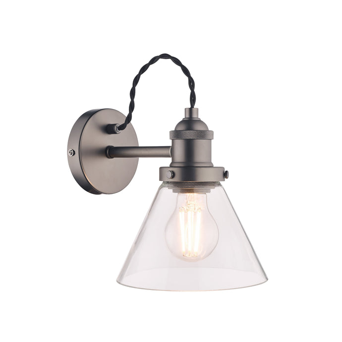 Laura Ashley LA3742277-Q Isaac Industrial Nickel 1 Light Wall Light