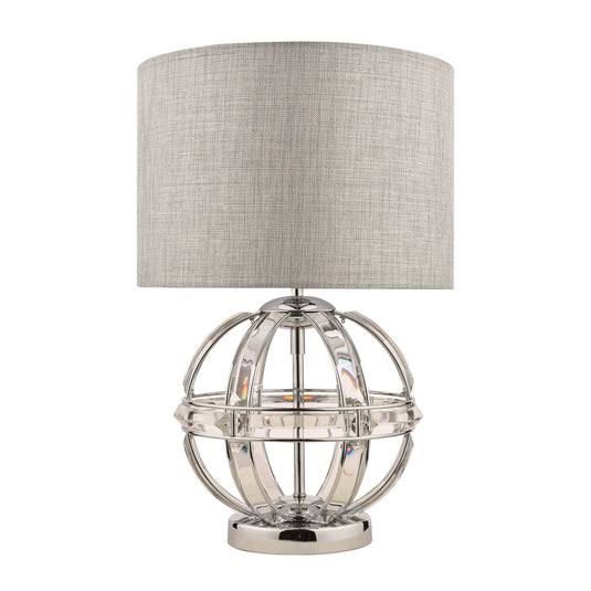 Laura Ashley LA3742828-Q Aidan Glass & Polished Chrome Globe Table Lamp with Shade