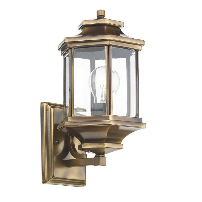 Dar Lighting LAD1675 Ladbroke Lantern Antique Brass complete with Bevelled Glass IP44 - 35206