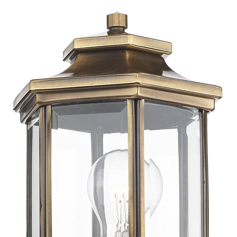 Load image into Gallery viewer, Dar Lighting LAD1675 Ladbroke Lantern Antique Brass complete with Bevelled Glass IP44 - 35206
