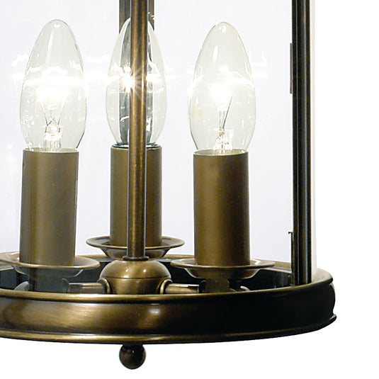 Dar Lighting LAM0375 Lambeth Lantern Circular Hall Dual Mount Antique Brass - 16063