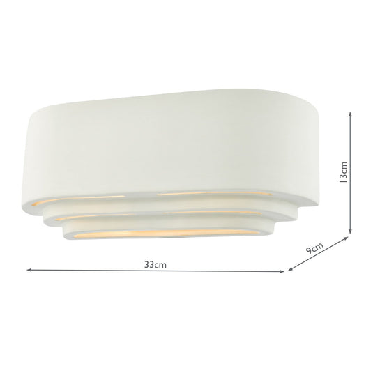Dar Lighting LAN372 Lando 1 Light Wall Washer White - 36955