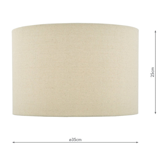 Dar Lighting LAV1429 Lava Natural Linen Drum Shade 35cm - 36956