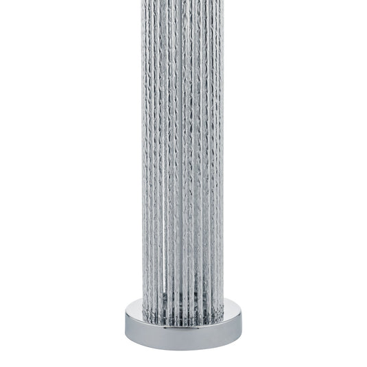 Dar Lighting LAZ4232 Lazio Table Lamp Silver C/W White Linen Shade - 35209