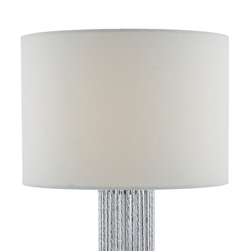 Load image into Gallery viewer, Dar Lighting LAZ4232 Lazio Table Lamp Silver C/W White Linen Shade - 35209
