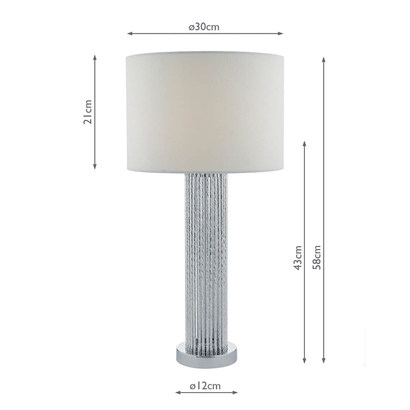 Load image into Gallery viewer, Dar Lighting LAZ4232 Lazio Table Lamp Silver C/W White Linen Shade - 35209
