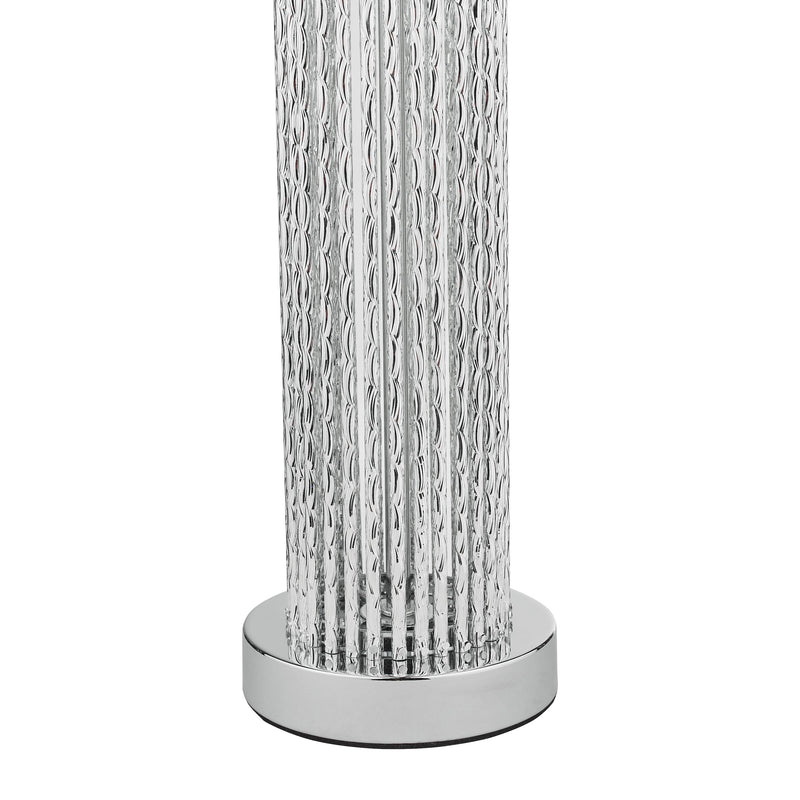 Load image into Gallery viewer, Dar Lighting LAZ4239 Lazio Table Lamp Silver Rod Base With Faux Silk Shade - 35210
