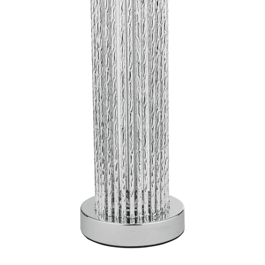 Dar Lighting LAZ4239 Lazio Table Lamp Silver Rod Base With Faux Silk Shade - 35210