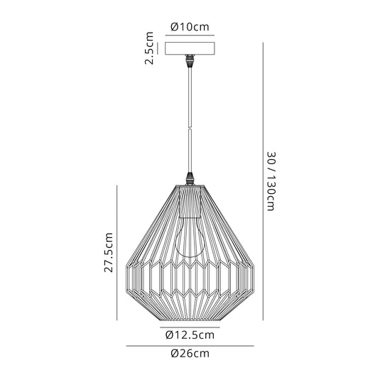 C-Lighting Malling Small Pendant, 1 x E27, Antique Copper/Black - 28728