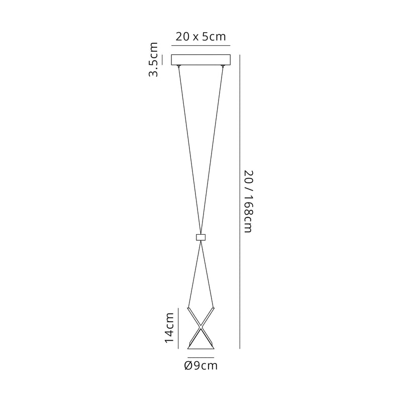 Load image into Gallery viewer, C-Lighting Kross Pendant 1 Light, 1 x 3W LED, 3000K, 110lm, Sand Black/Grey, 3yrs Warranty - 29014
