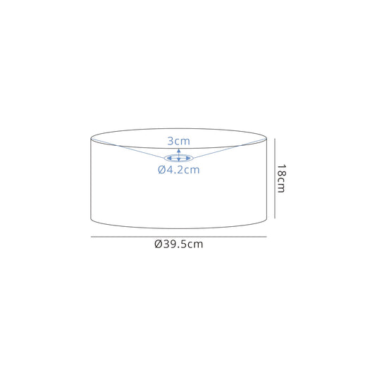 C-Lighting John Round, 395 x 180mm Wood Effect Shade, Grey Oak/White Laminate - 29122