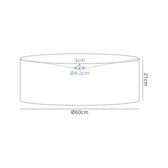 C-Lighting John Round, 600 x 210mm Wood Effect Shade, Grey Oak/White Laminate - 29123