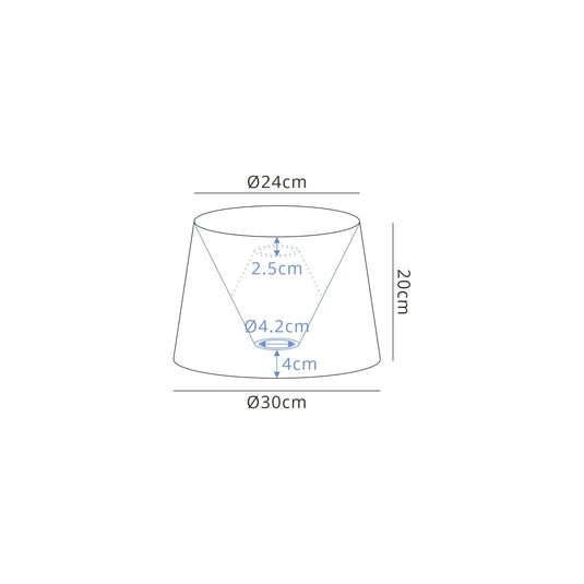 C-Lighting John Round, 240/300 x 200mm Fabric Shade, Charcoal Grey/White Laminate - 29127