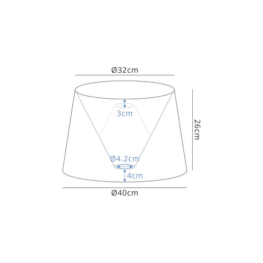 C-Lighting John Round, 320/400 x 260mm Fabric Shade, Charcoal Grey/White Laminate - 29129