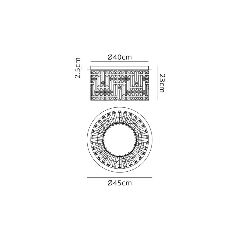 Load image into Gallery viewer, C-Lighting Vesta 45cm Round Flush Chandelier, 5 Light E14, Polished Chrome/Crystal - 29236
