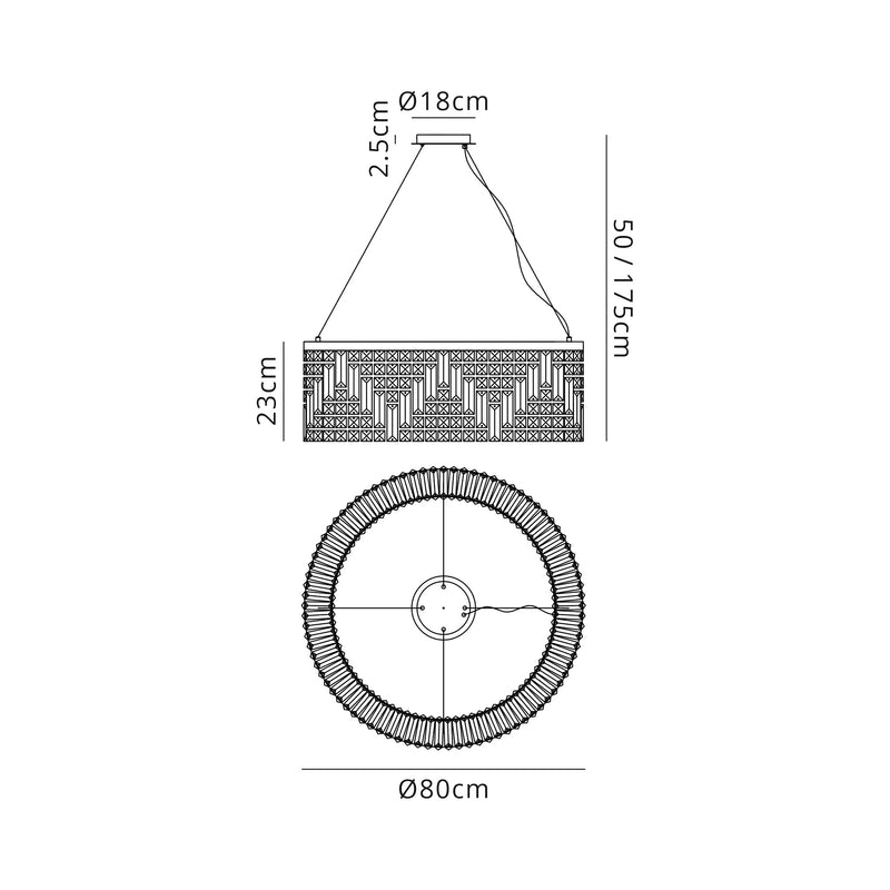 Load image into Gallery viewer, C-Lighting Vesta 80cm Round Pendant Chandelier, 12 Light E14, Gold/Crystal Item Weight: 16.8kg - 29249
