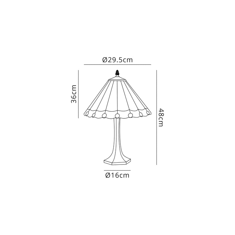 Load image into Gallery viewer, C-Lighting Heath 1 Light Octagonal Table Lamp E27 With 30cm Tiffany Shade, Grey/Cmurston/Crystal/Aged Antique Brass - 29730
