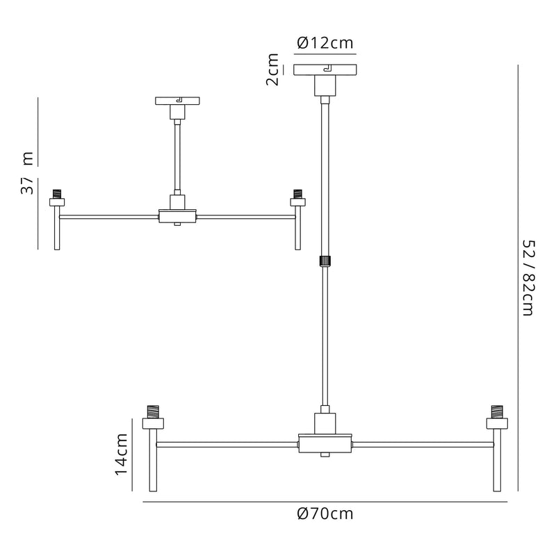 Load image into Gallery viewer, C-Lighting Capel Polished Chrome 8 Light G9 Universal Telescopic/Semi Flush, Suitable For A Vast Selection Of Glass Shades - 32973
