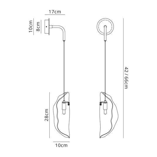 C-Lighting Zamicah Wall Light, 1 x G9, Polished Chrome/Amber Glass - 33180