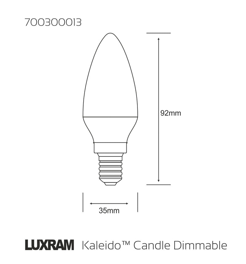 Load image into Gallery viewer, Kaleido LED Candle E14 Dimmable 3.5W Warm White 3000K, 250lm, Chrome Finish, 3yrs Warranty
