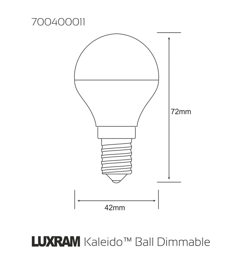 Load image into Gallery viewer, Kaleido LED Ball E14 Dimmable 3.5W White 6400K, 270lm, Chrome Finish, 3yrs Warranty
