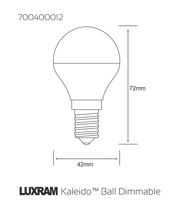 Load image into Gallery viewer, Kaleido LED Ball E14 Dimmable 3.5W Natural White 4000K, 270lm, Chrome Finish, 3yrs Warranty
