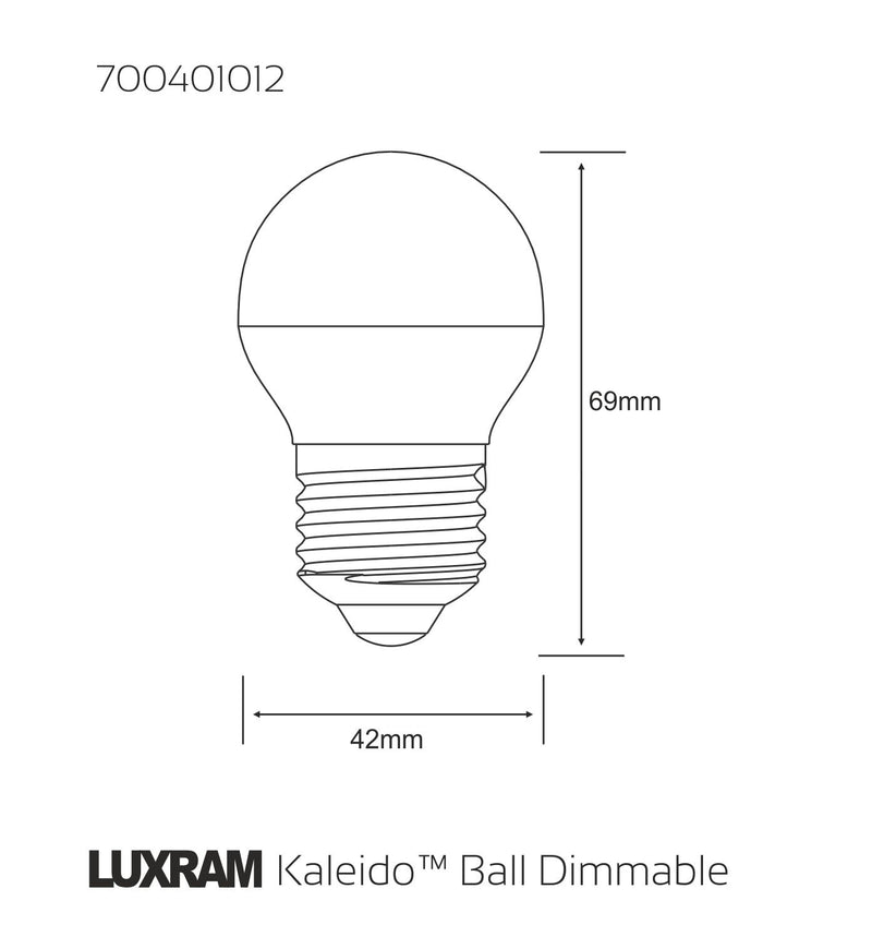 Load image into Gallery viewer, Kaleido LED Ball E27 Dimmable 3.5W Natural White 4000K, 270lm, Chrome Finish, 3yrs Warranty
