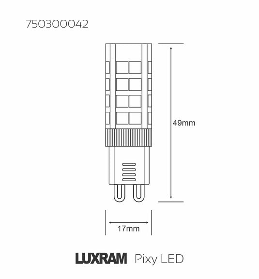 Pixy LED G9 Dimmable 4W 4000K Natural White, 360lm, Clear Finish, 3yrs Warranty
