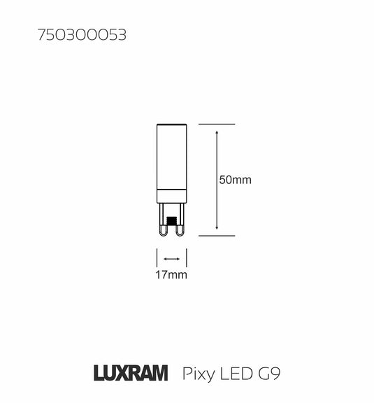 Pixy LED G9 5W 3000K Warm White, 380lm Non-Flickering, Clear Finish, 3yrs Warranty