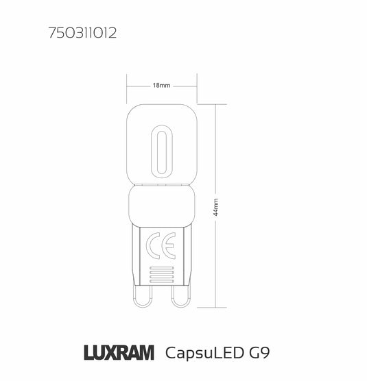 CapsuLED G9 2W 4000K Natural White, 200lm, Frosted Finish 3yrs Warranty