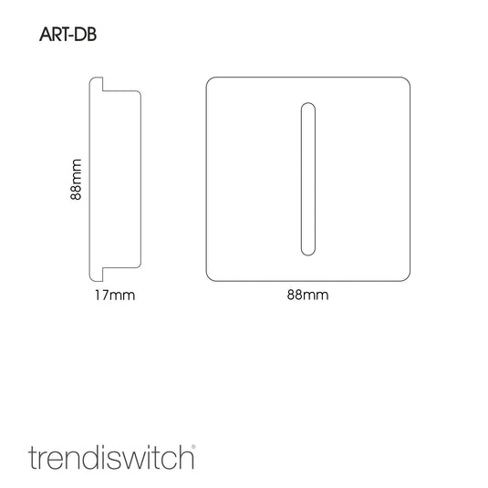 Trendi Switch ART-DBBK, Artistic Modern 1 Gang Doorbell Gloss Black Finish, BRITISH MADE, (25mm Back Box Required), 5yrs Warranty - 53704