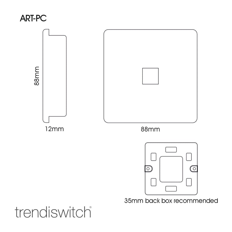 Load image into Gallery viewer, Trendi Switch ART-PCCPR, Artistic Modern Single PC Ethernet Cat 5 &amp; 6 Data Outlet Copper Finish, BRITISH MADE, (35mm Back Box Required), 5yrs Warranty - 53765
