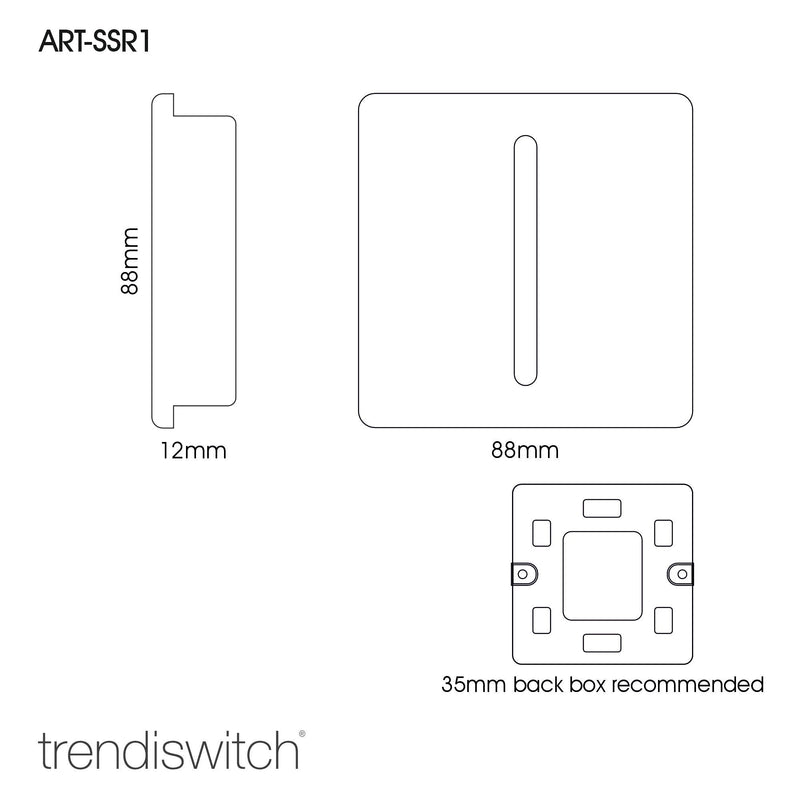 Load image into Gallery viewer, Trendi Switch ART-SSR1BT, Artistic Modern 1 Gang Retractive Home Auto.Switch Bright Teal Finish, BRITISH MADE, (25mm Back Box Required), 5yrs Warranty - 54179
