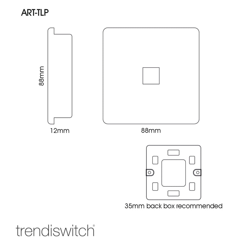 Load image into Gallery viewer, Trendi Switch ART-TLPCH, Artistic Modern 1 Gang RJ11 Telephone Charcoal Finish, BRITISH MADE, (35mm Back Box Required), 5yrs Warranty - 54253
