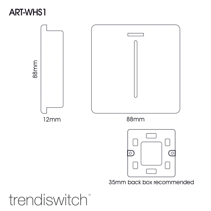 Load image into Gallery viewer, Trendi Switch ART-WHS1CG, Artistic Modern 20 Amp Neon Insert Double Pole Switch Cool Grey Finish, BRITISH MADE, (25mm Back Box Required), 5yrs Warranty - 54306

