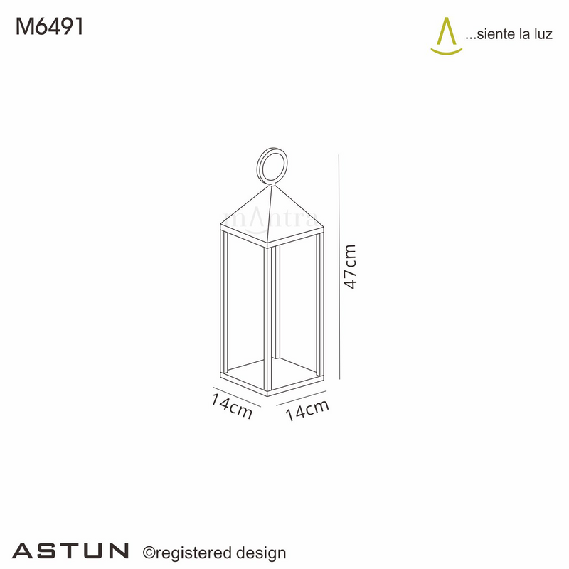 Load image into Gallery viewer, Mantra M6491 Astun Portable Lantern Small, 2.2W LED, 3000K, 188lm, IP54, USB Charging Cable Included, Graphite, 3yrs Warranty

