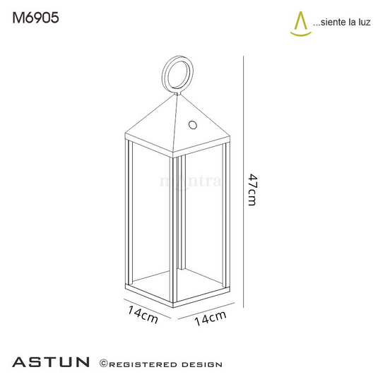 Mantra M6905 Astun Portable Lantern Small, 2.2W LED, 3000K, 188lm, IP54, USB Charging Cable Included, White, 3yrs Warranty