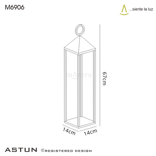 Mantra M6906 Astun Portable Lantern Large, 2.2W LED, 3000K, 188lm, IP54, USB Charging Cable Included, White, 3yrs Warranty