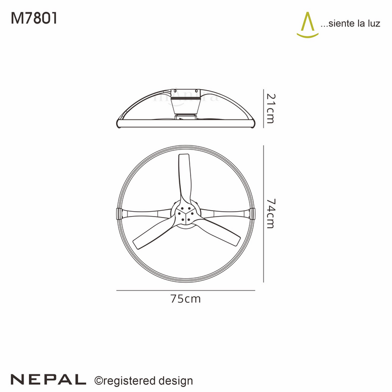 Load image into Gallery viewer, Mantra M7801 Nepal Mini 55W LED Dimmable Ceiling Light With Built-In 30W DC Reversible Fan White (Remote Control &amp; App) - 43363
