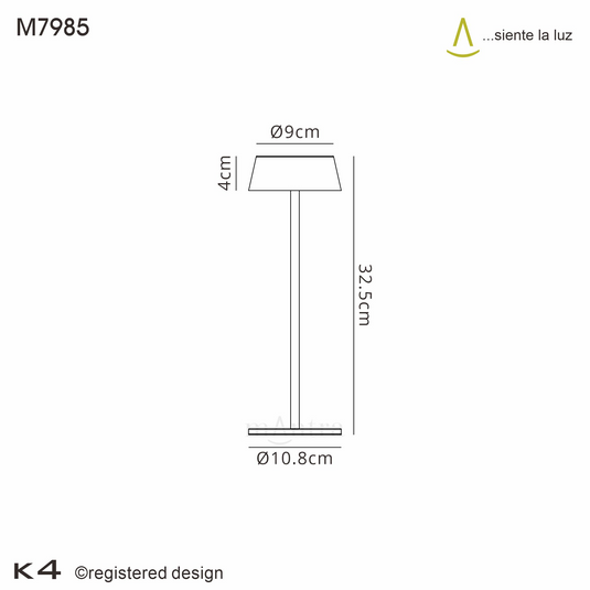 Mantra M7985 K4 Portable Lantern, 2W LED, 3000K, 180lm, IP54, USB Charging Cable Included, White, 3yrs Warranty