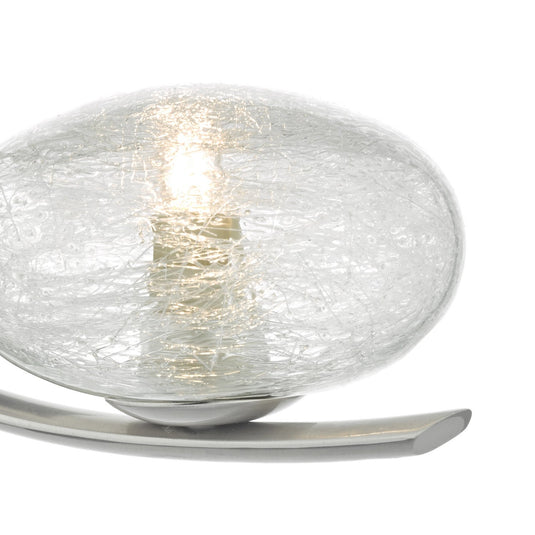 Dar Lighting LEI0746 Leighton 1lt Wall Light Satin Chrome & Sugar Cane Glass - 35211