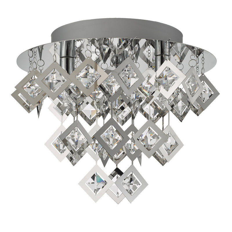 Load image into Gallery viewer, Dar Lighting LEO5250 Russell 3lt Flush Polished Chrome &amp; Clear Glass - 37153
