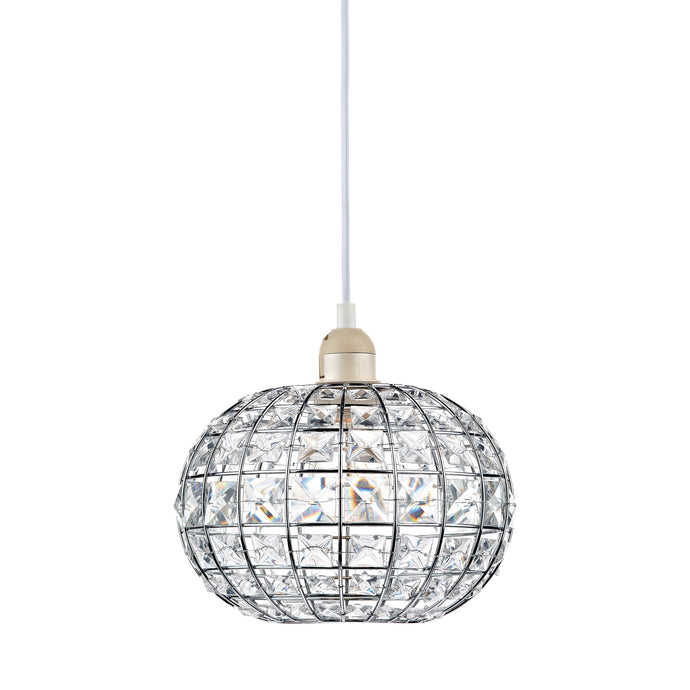 Dar Lighting LET6550 Letitia Non Elec Pendant Polished Chrome Crystal - 24034