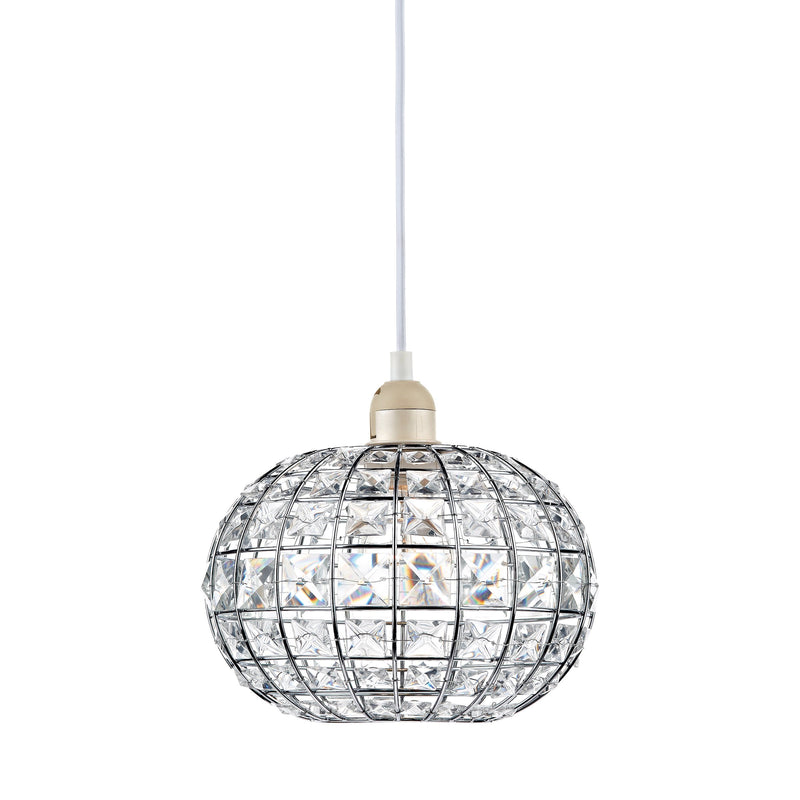Load image into Gallery viewer, Dar Lighting LET6550 Letitia Non Elec Pendant Polished Chrome Crystal - 24034
