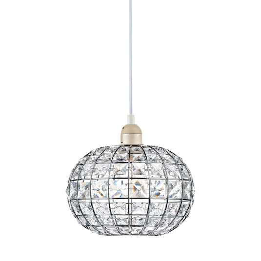 Dar Lighting LET6550 Letitia Non Elec Pendant Polished Chrome Crystal - 24034